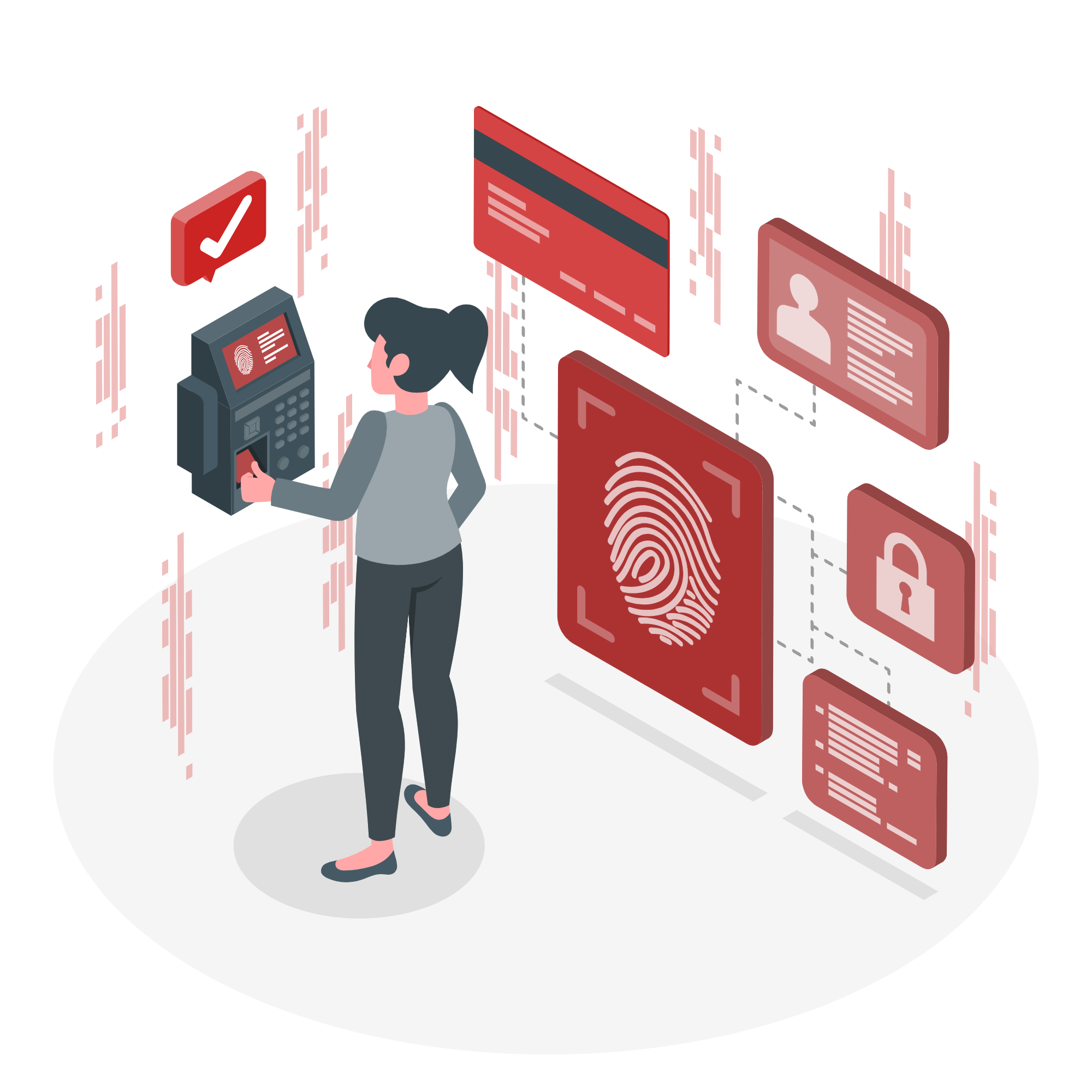 Illustration of gym providing biomteric access to gym members